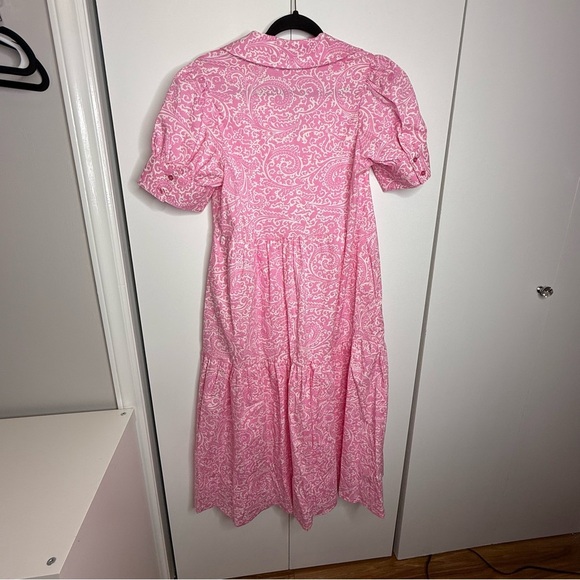 Crown & Ivy - Pink Paisley Button-Down Maxi dress - Small - Picture 5 of 10